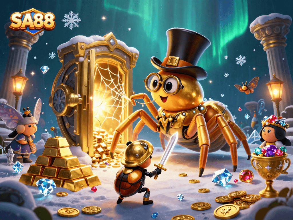 Engage in thrilling gameplay at SA88 with a dazzling casino scene, showcasing vibrant gaming elements.