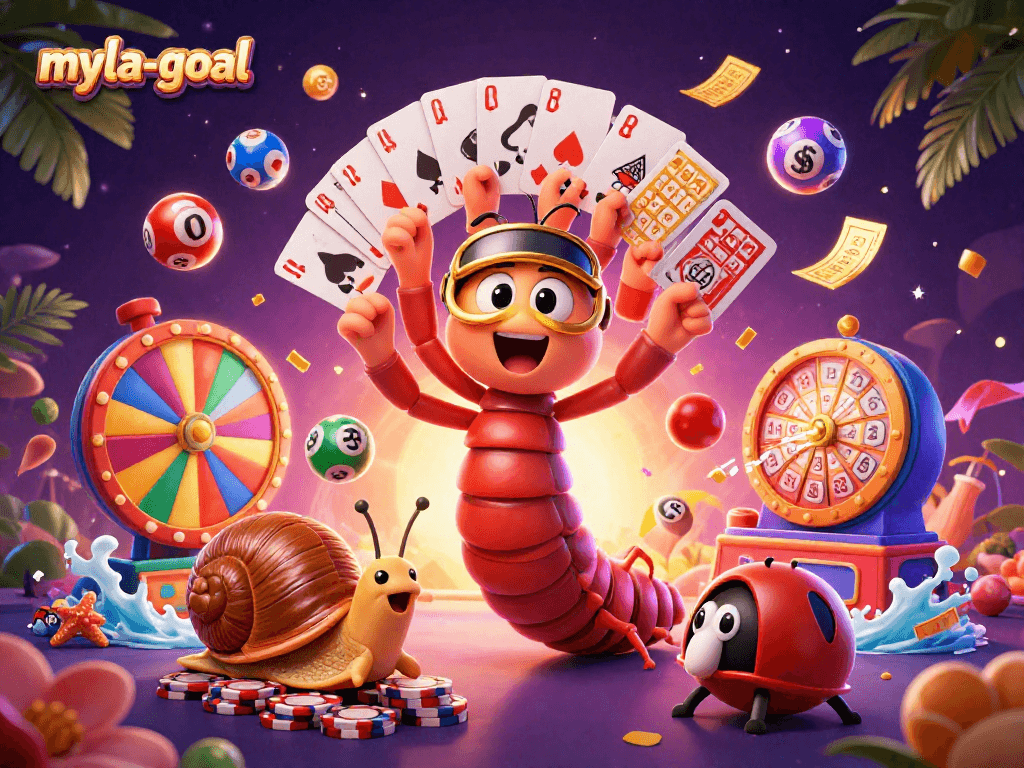 Experience the excitement of myla-goal with vibrant characters and dynamic gambling elements in action.
