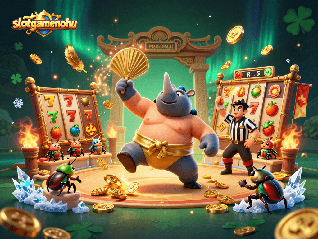 Experience excitement with slotgamenohu, witnessing a dynamic 3D casino scene with thrilling action and stunning visuals.