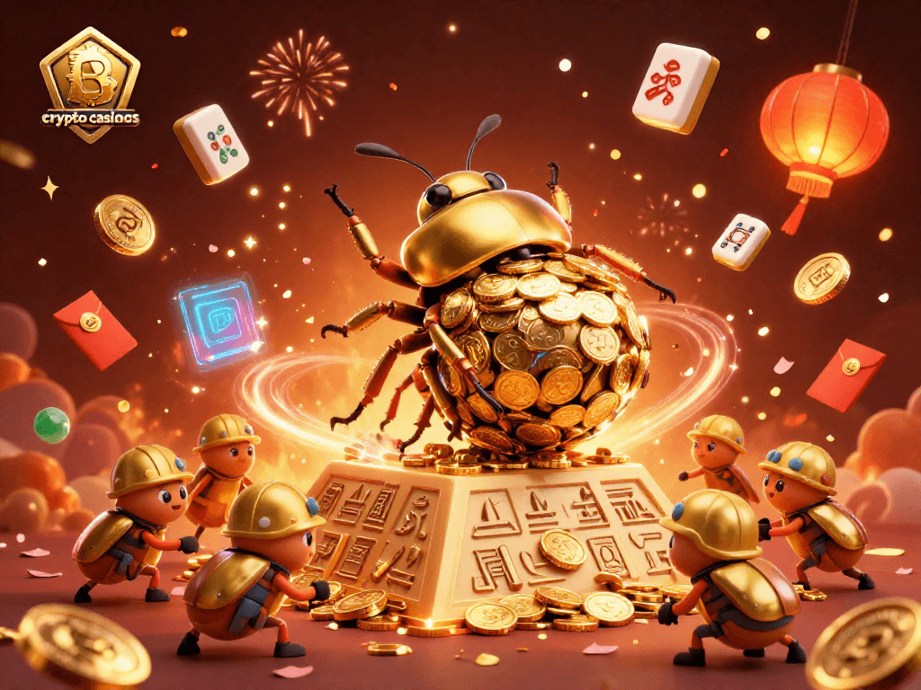 Explorez les fonctionnalités des crypto casinos avec une illustration évocatrice et dynamique.