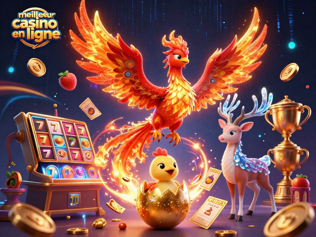 Découvrez le meilleur casino en ligne avec une illustration animée captivante et des éléments de jeu.