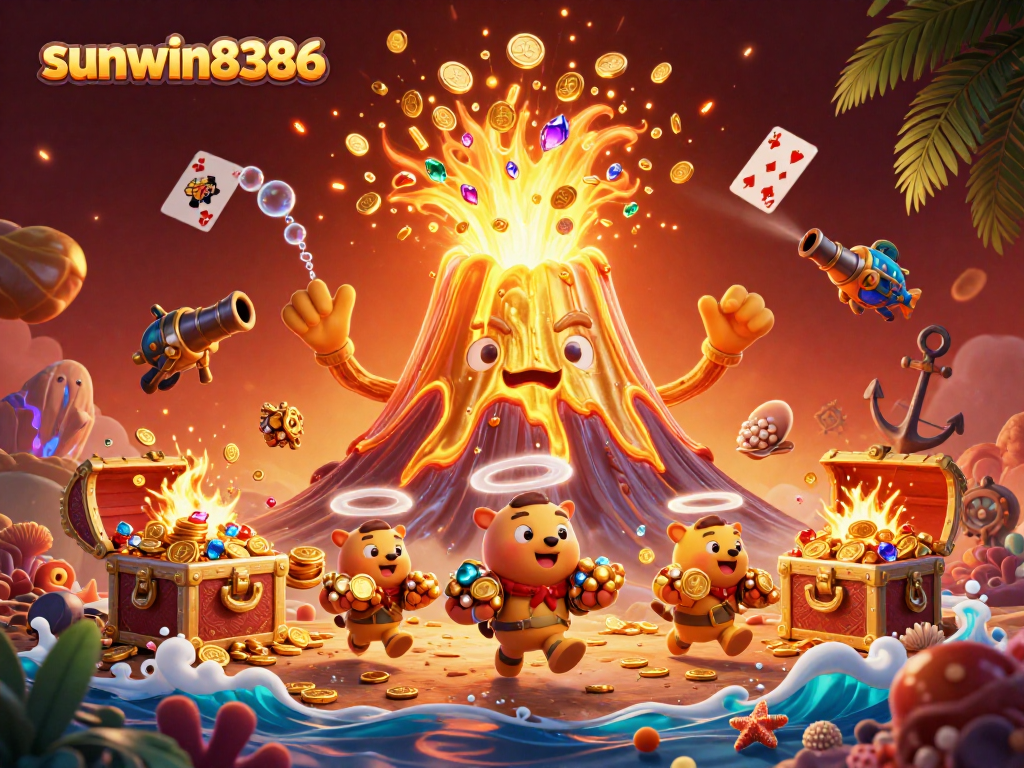Experience the thrill of winning at sunwin8386 with vibrant gold treasures and animated gameplay.