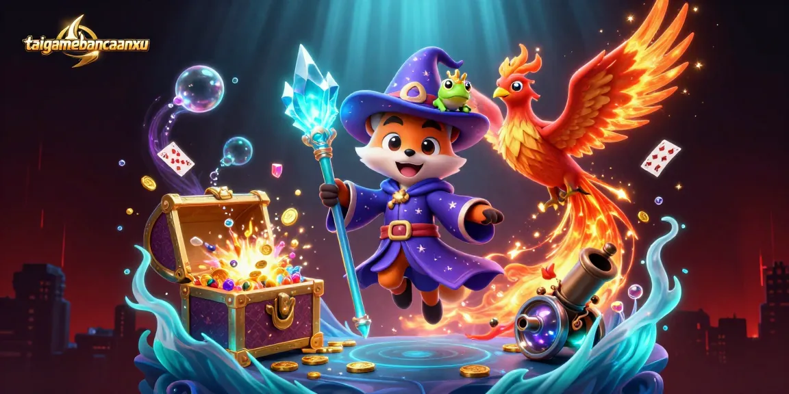 Engage with taigamebancaanxu, unlocking treasure amidst a vibrant casino-themed underwater adventure.