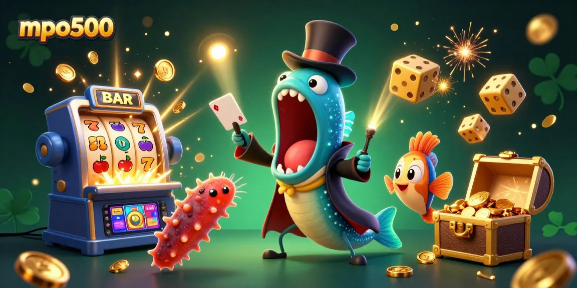 Experience mpo500 excitement with vibrant characters and casino action captured in this thrilling illustration.