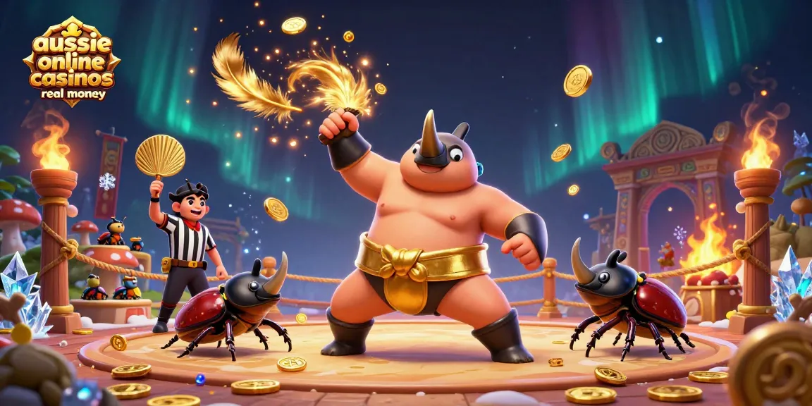 Watch aussie online casinos real money enthusiasts celebrate as golden coins fly in a vibrant 3D scene.