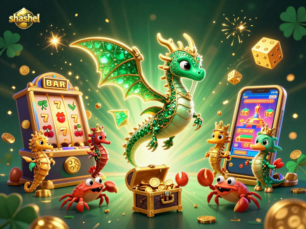 Experience the magic of shashel with vibrant casino symbols and thrilling jackpot action.