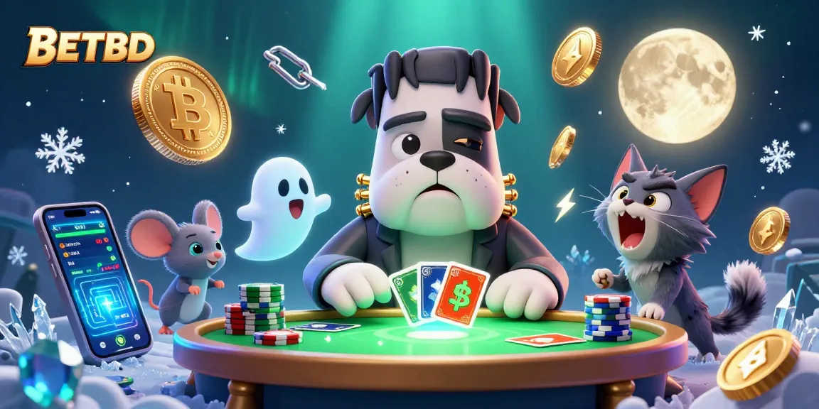 Engage in thrilling gaming moments at BETBD with playful characters and vibrant casino elements.
