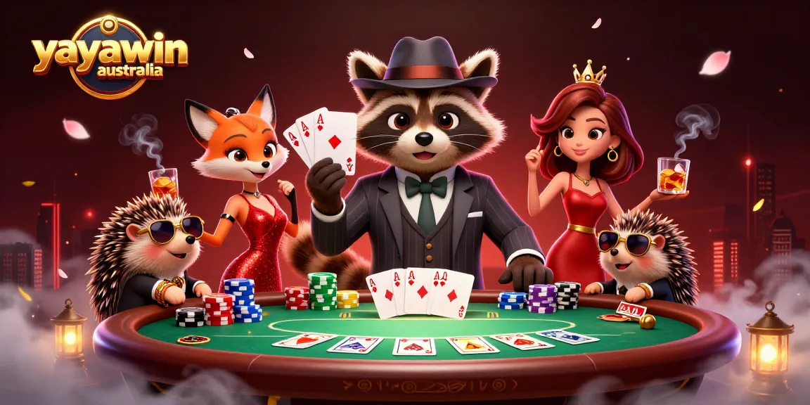 Join the excitement at yayawin australia with our thrilling poker scene featuring charming characters and dynamic elements.