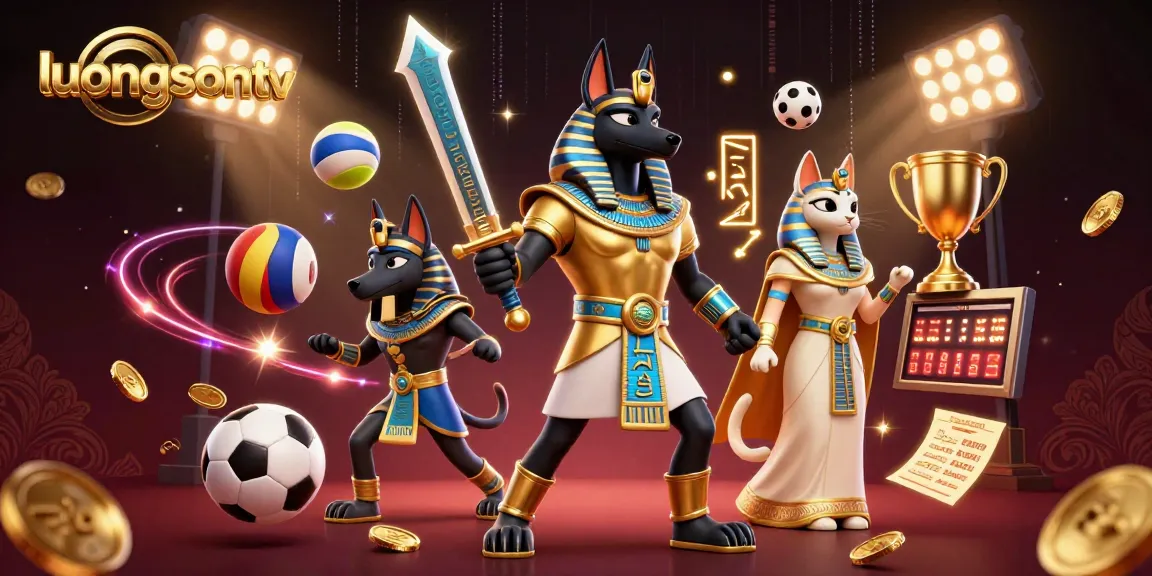 Experience thrilling sports betting with luongsontv in this vibrant 3D illustration.