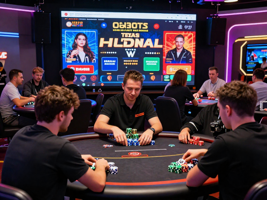Poker88 online poker gaming scene with players at digital tables and vibrant decor.
