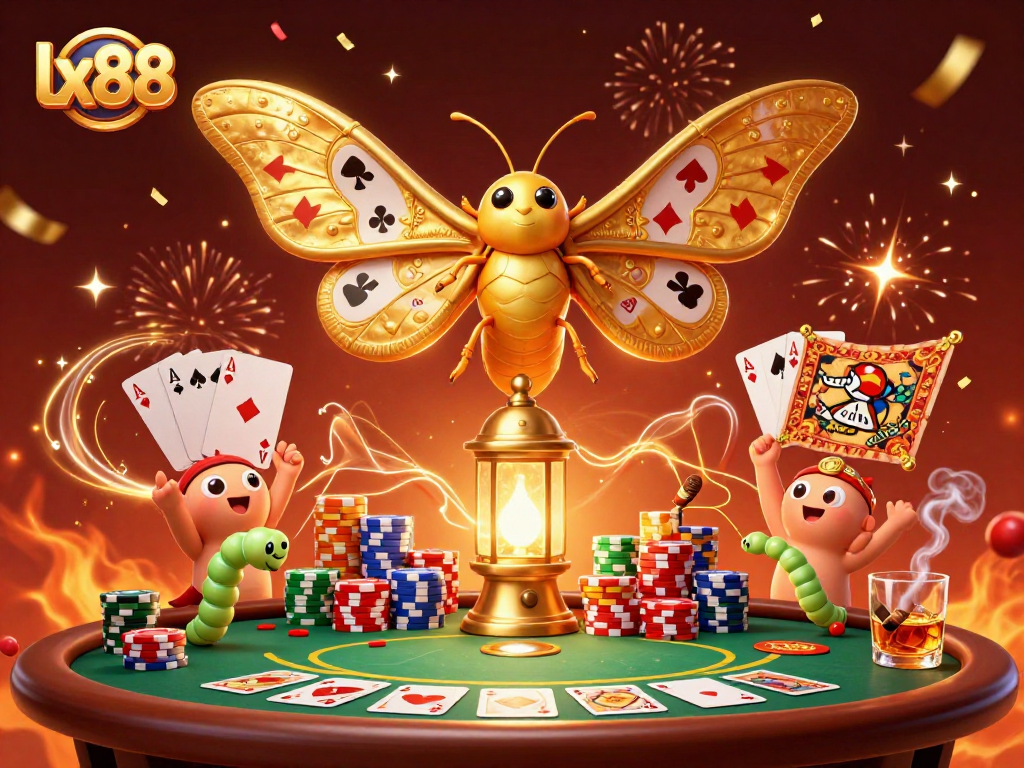 Experience gaming thrills at lx88 with vibrant casino features and majestic characters in a captivating scene.