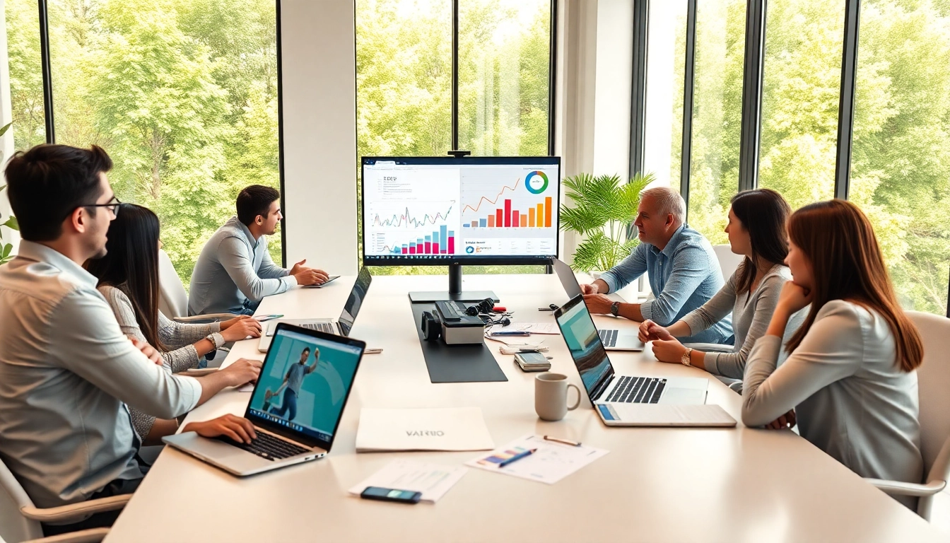Elevate your Shopify store development with inspired teamwork in a modern office setting.