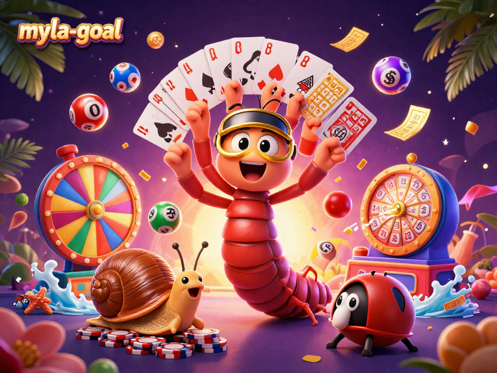 Experience the excitement of myla-goal with vibrant characters and dynamic gambling elements in action.