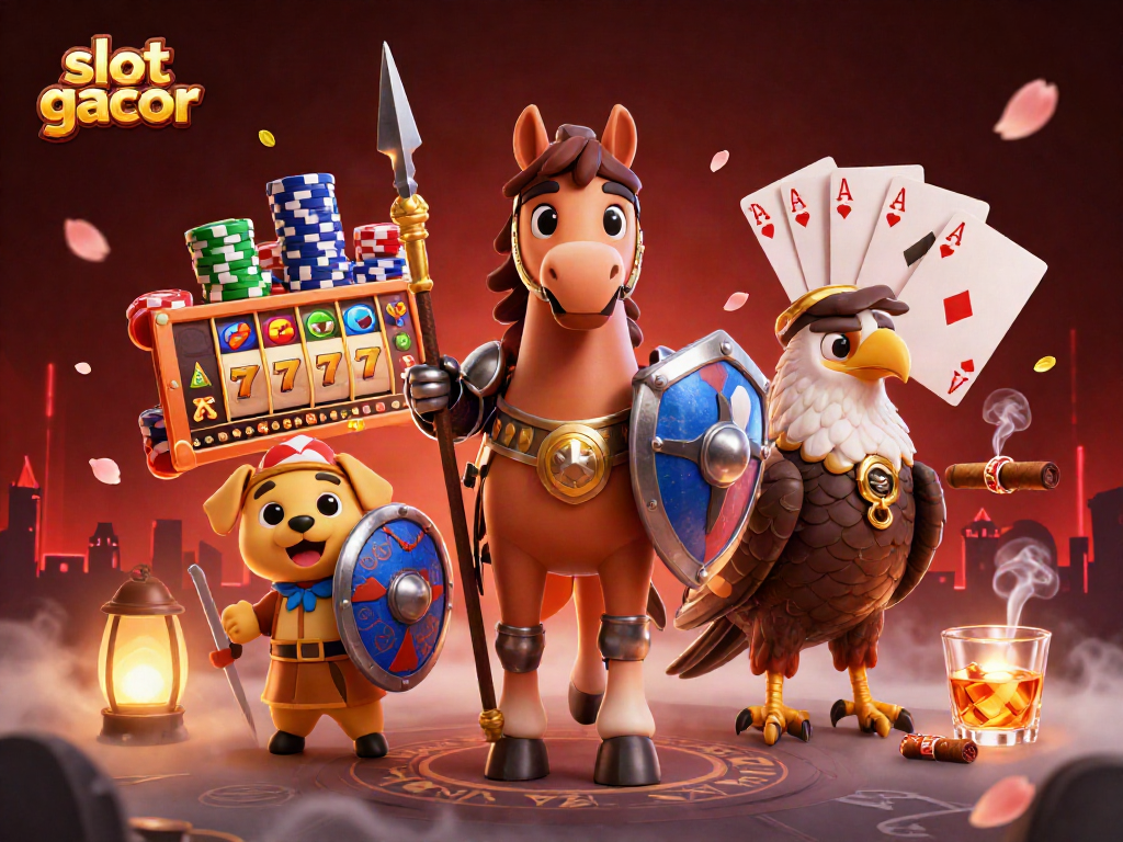 Experience slot gacor with vibrant action and dynamic elements in this 3D casino scene.