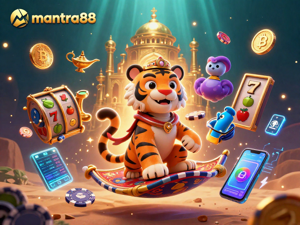 Spin to win with mantra88's exciting slots game featuring vibrant visuals and rewards.
