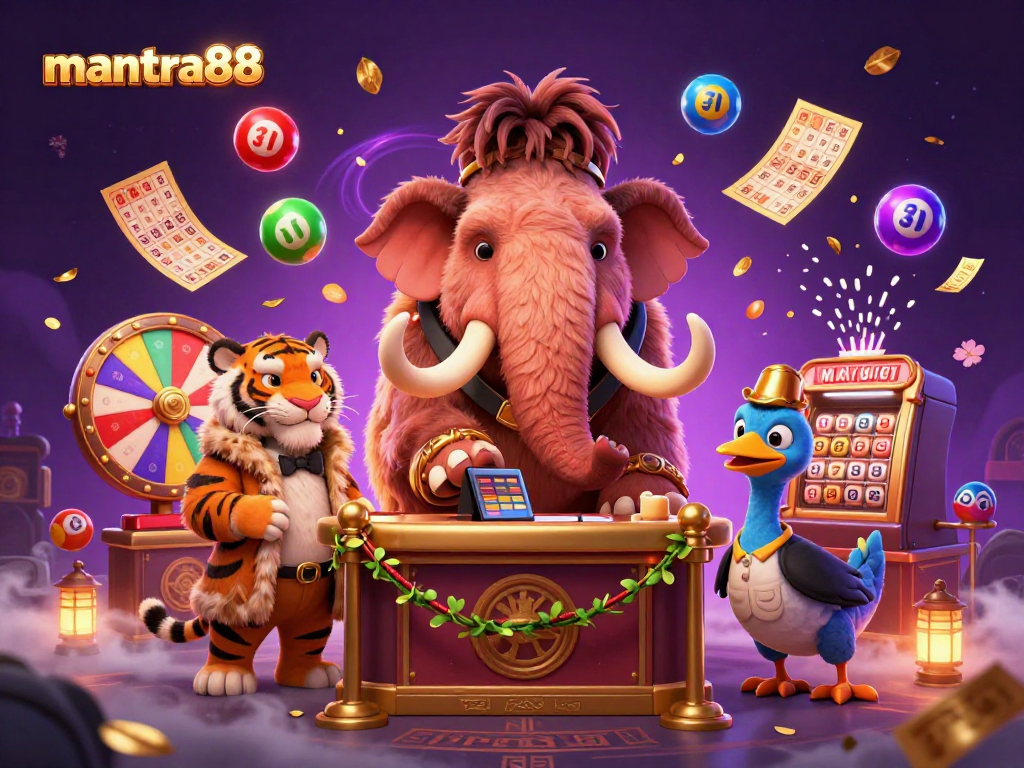 Experience the thrill of winning at mantra88 with exciting lottery elements in a dynamic casino scene.