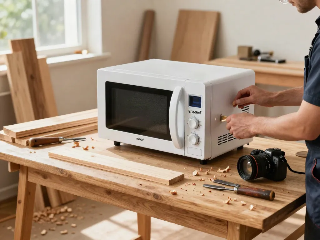 Shashel® microwave device treating wood for durable pest elimination