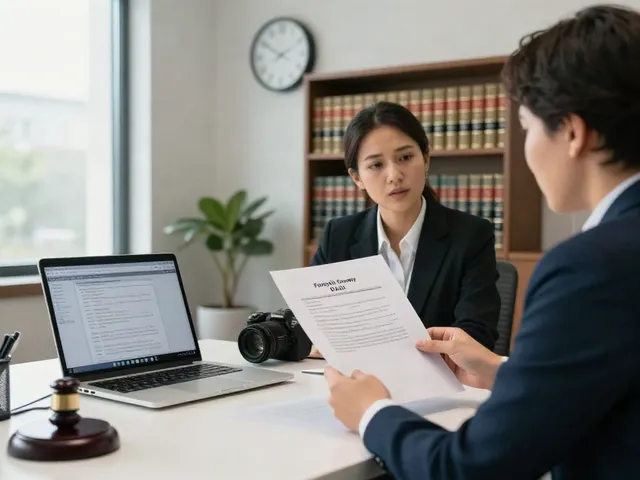 Consultation on Forsyth County DUI records with legal expert in modern office