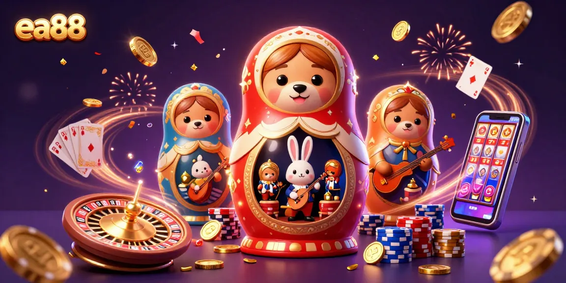 Experience exciting gameplay at ea88 with vibrant casino-themed 3D characters and lively elements.
