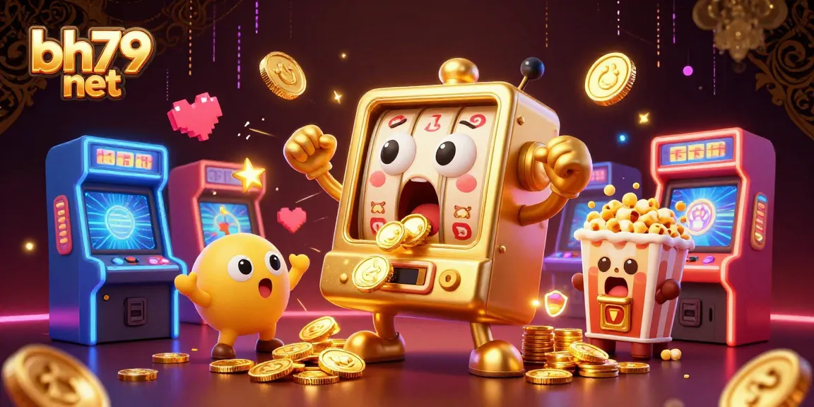 Play and win big with bh79 net's colorful casino experience featuring a golden slot machine.