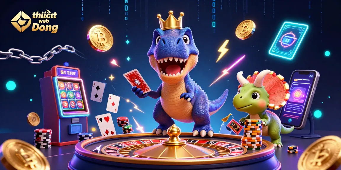 Engage with thiết kế web Đồng using vibrant 3D gambling characters and casino elements.