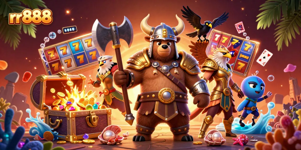 Experience exciting gameplay with rr888 as Viking bear and Valkyrie eagle immerse in dynamic casino adventure.