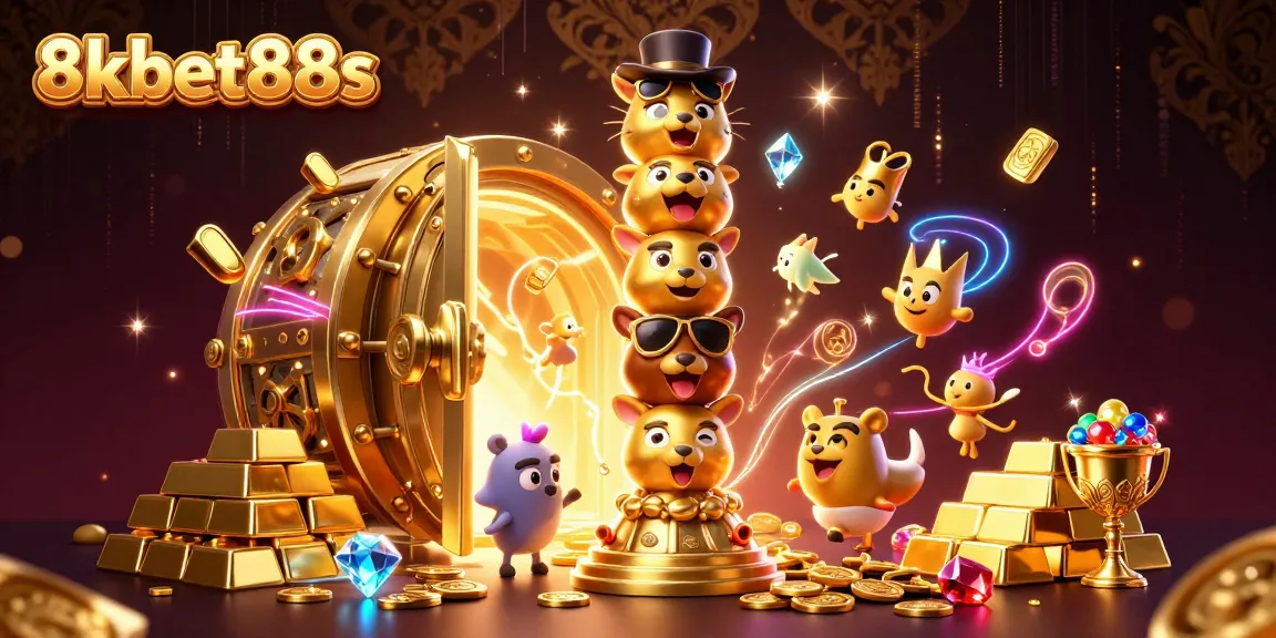 Spin to win at 8kbet88s with vibrant 3D casino fun and treasures around!