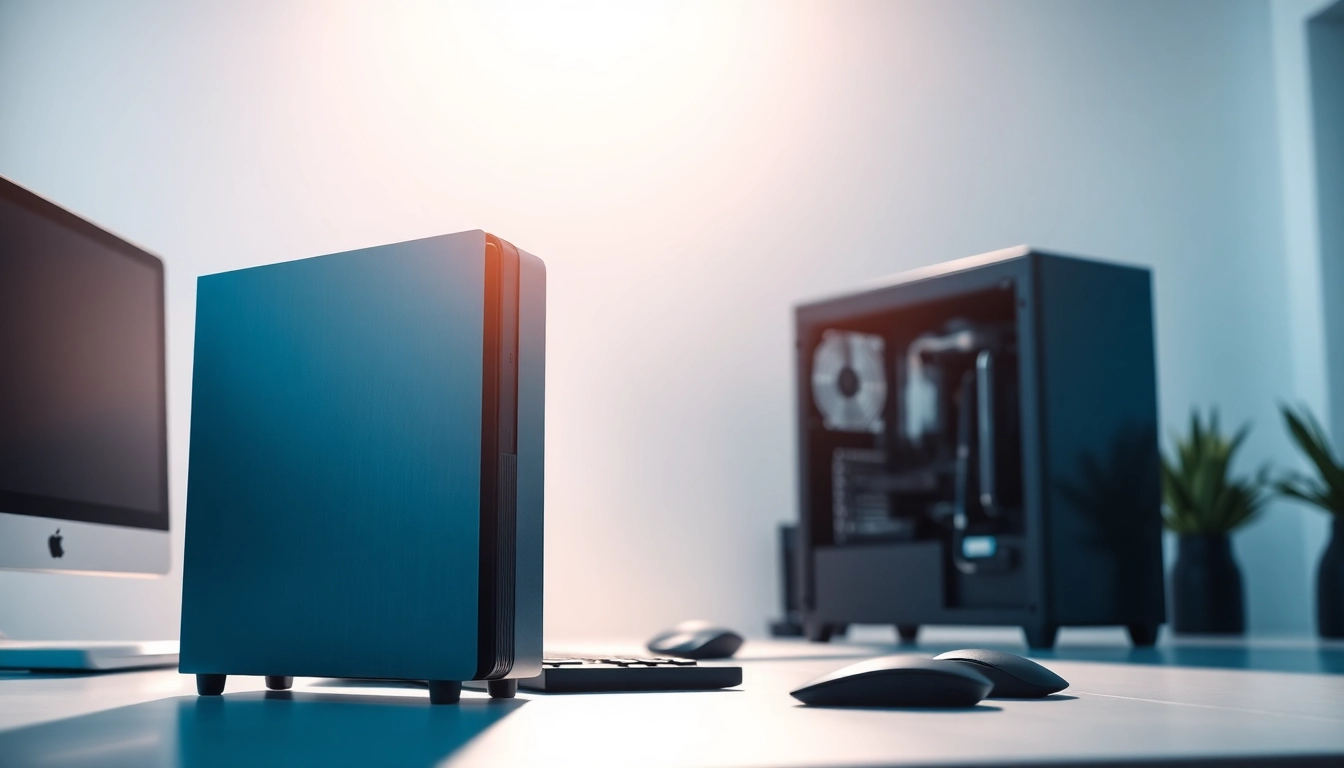 PC με ανακαινισμένο σχεδιασμό σε επαγγελματικό χώρο εργασίας.