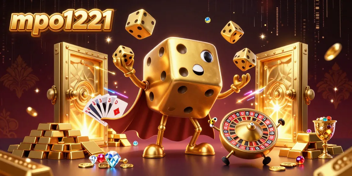 Mpo1221 game night with golden dice golem juggling and treasure vault bursting with gems.