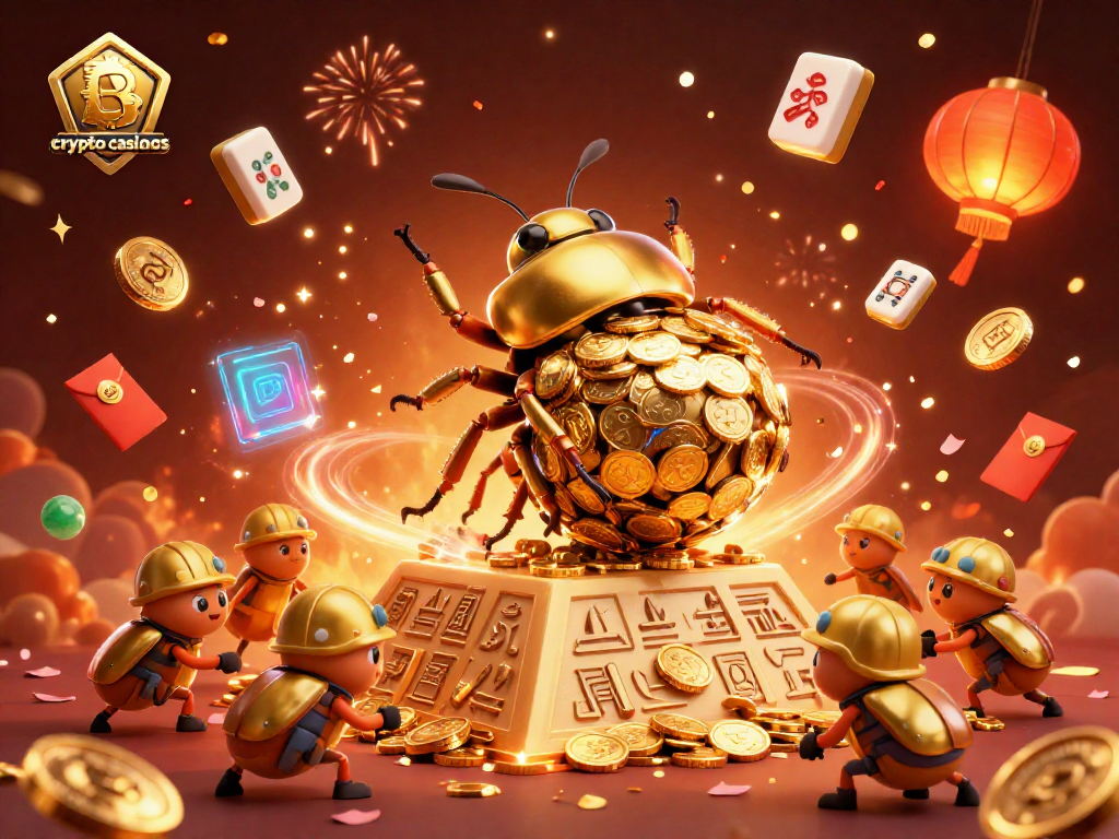 Explorez les fonctionnalités des crypto casinos avec une illustration évocatrice et dynamique.