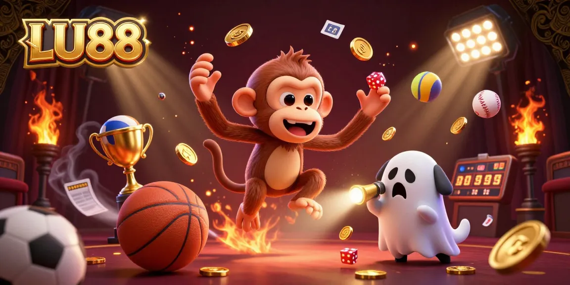LU88 engages players with a mischievous ghost in a haunted casino filled with sports elements.