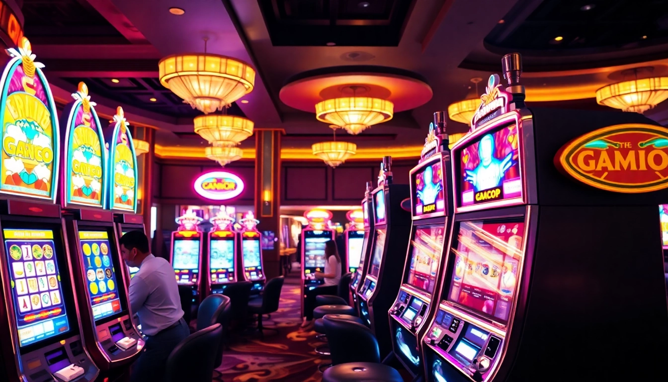 Menangkan slot gacor di mesin slot kasino yang ramai dan berwarna-warni.