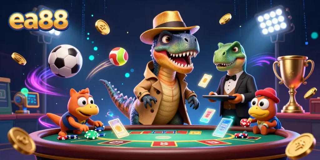 ea88 tham gia vào bàn blackjack với nhân vật kì quái, đô vật và trò chơi đầy tiền xu
