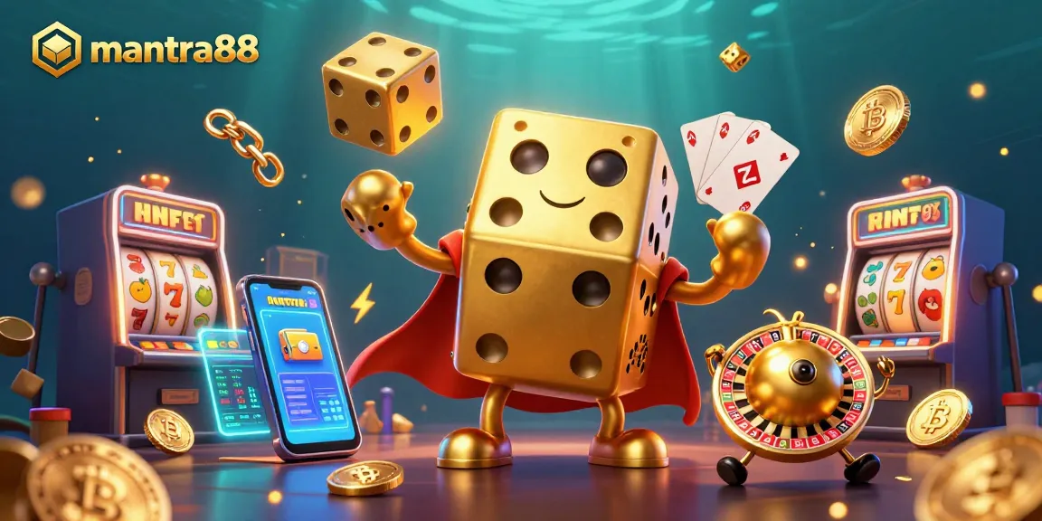 Engage with mantra88's thrilling gaming world featuring golden dice and exciting slot elements.
