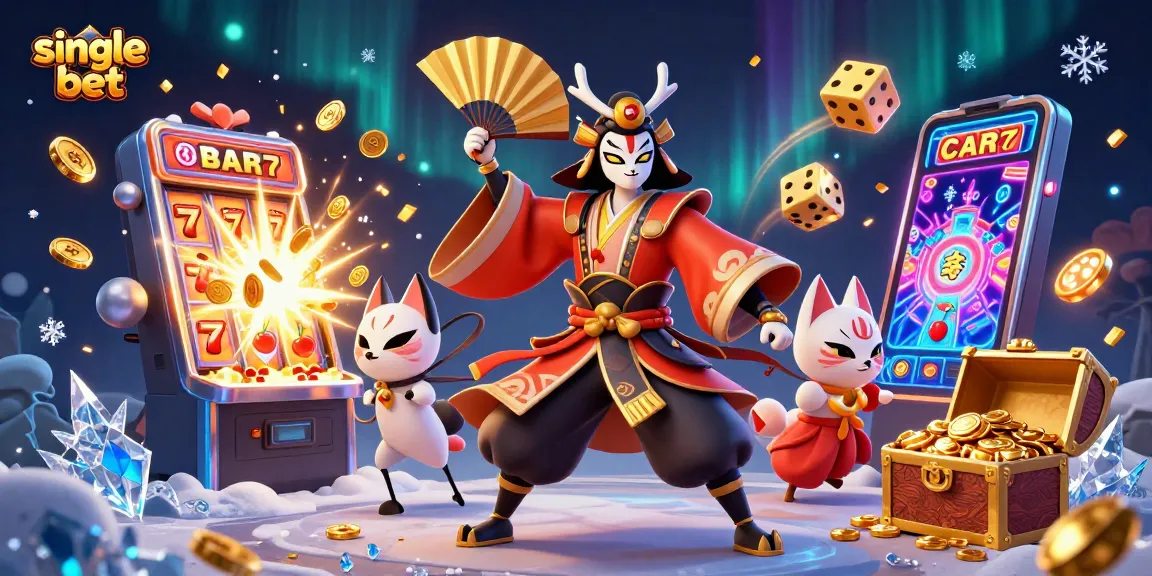 Experience thrilling action with single bet gameplay amidst dynamic casino elements and characters.