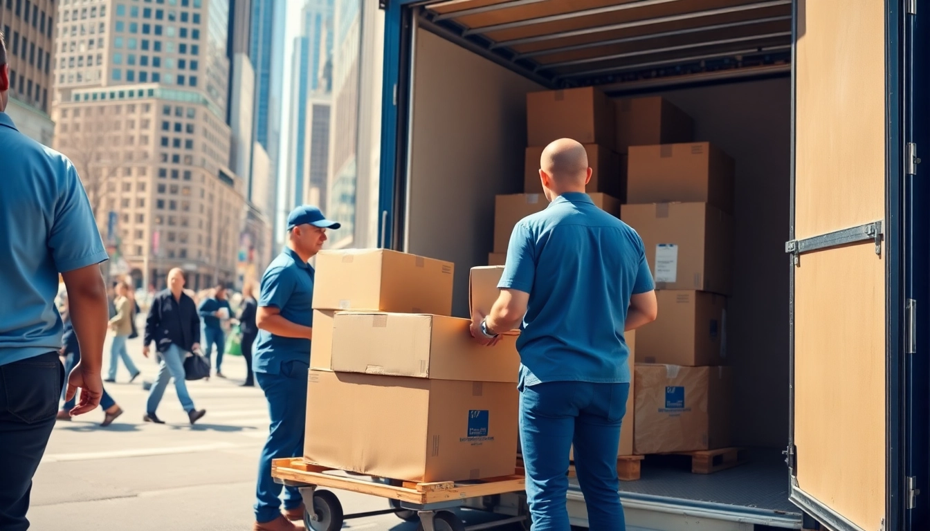 Efficient movers providing Commercial Moving Services NYC in a bustling office environment