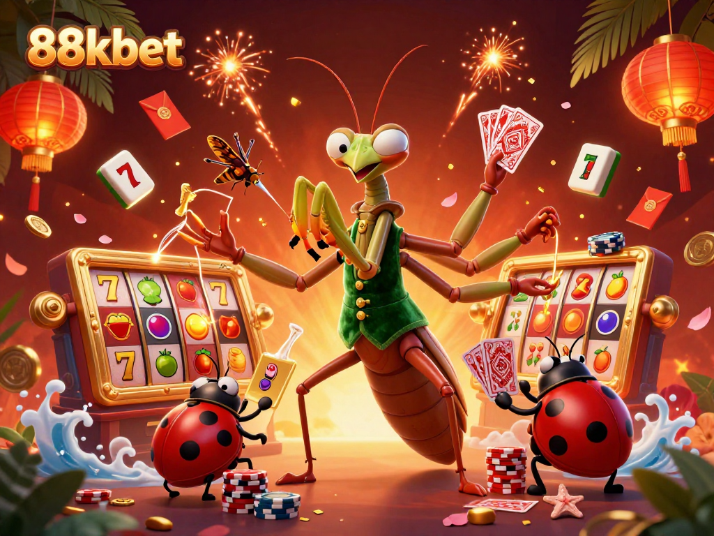 Experience thrilling gameplay with 88kbet's 3D casino scene featuring vibrant elements and winning excitement.
