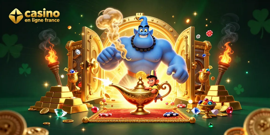 Vivez l'excitation des jeux de casino en ligne France avec un génie, un tapis volant et des trésors scintillants.