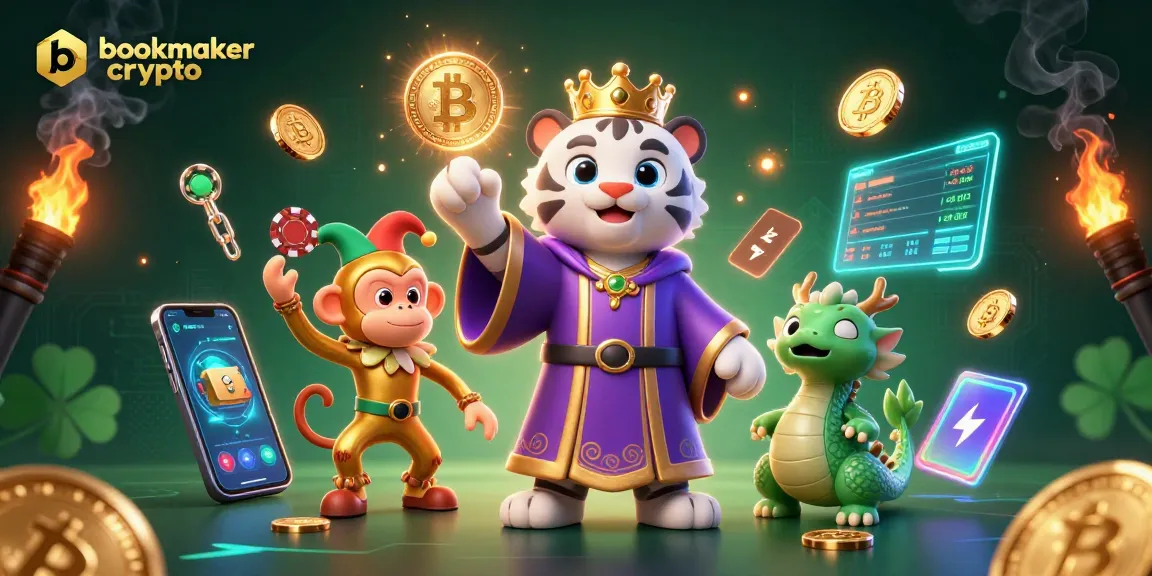 Placer des paris sur bookmaker crypto avec une illustration dynamique de tigre et singe