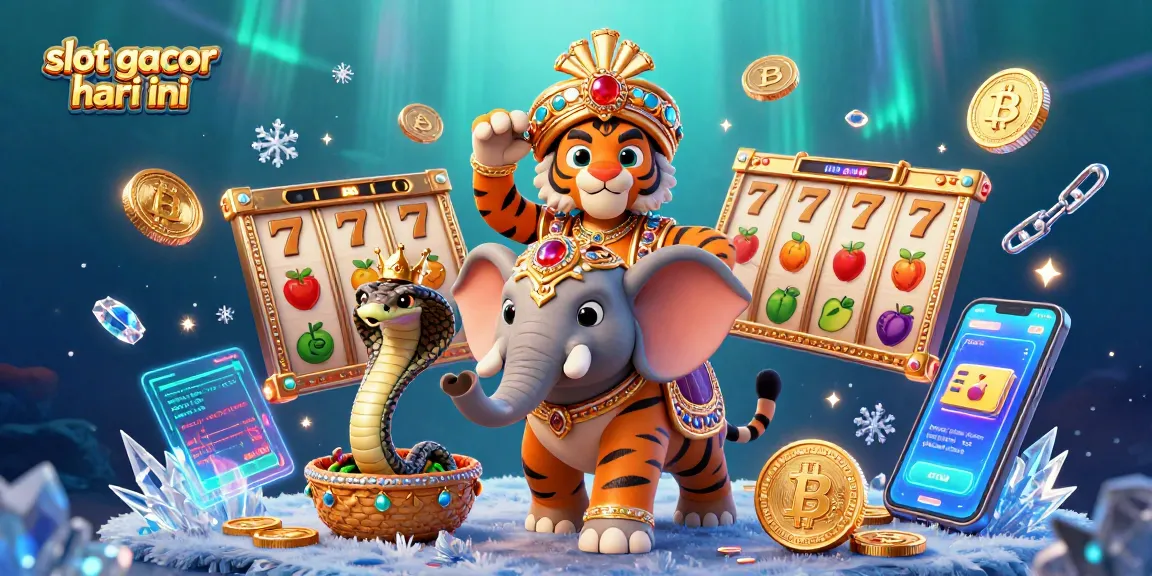 Experience thrilling victories with slot gacor hari ini, featuring vibrant characters and digital elements in an exciting casino scene.