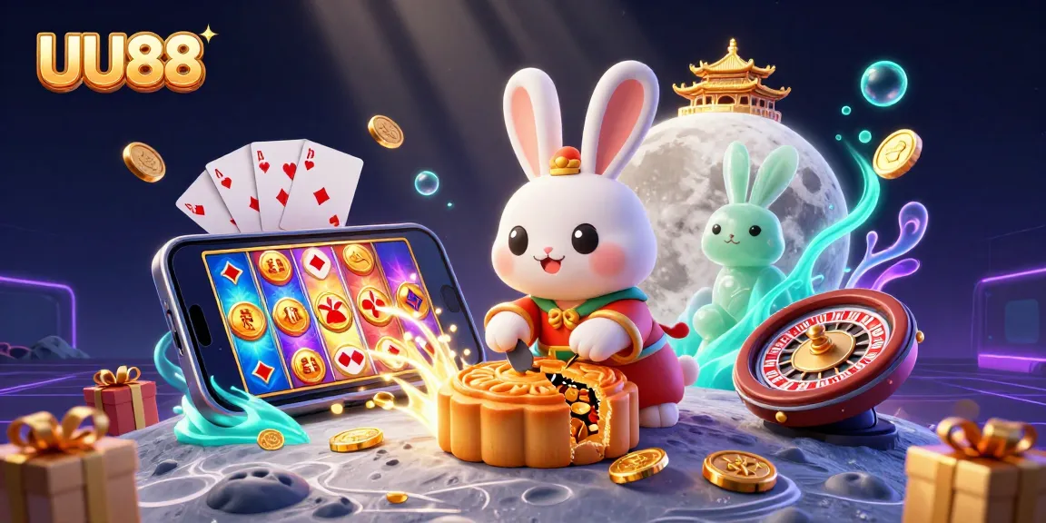 Spin the reels and win big at UU88 with an enchanting moonlit casino scene.