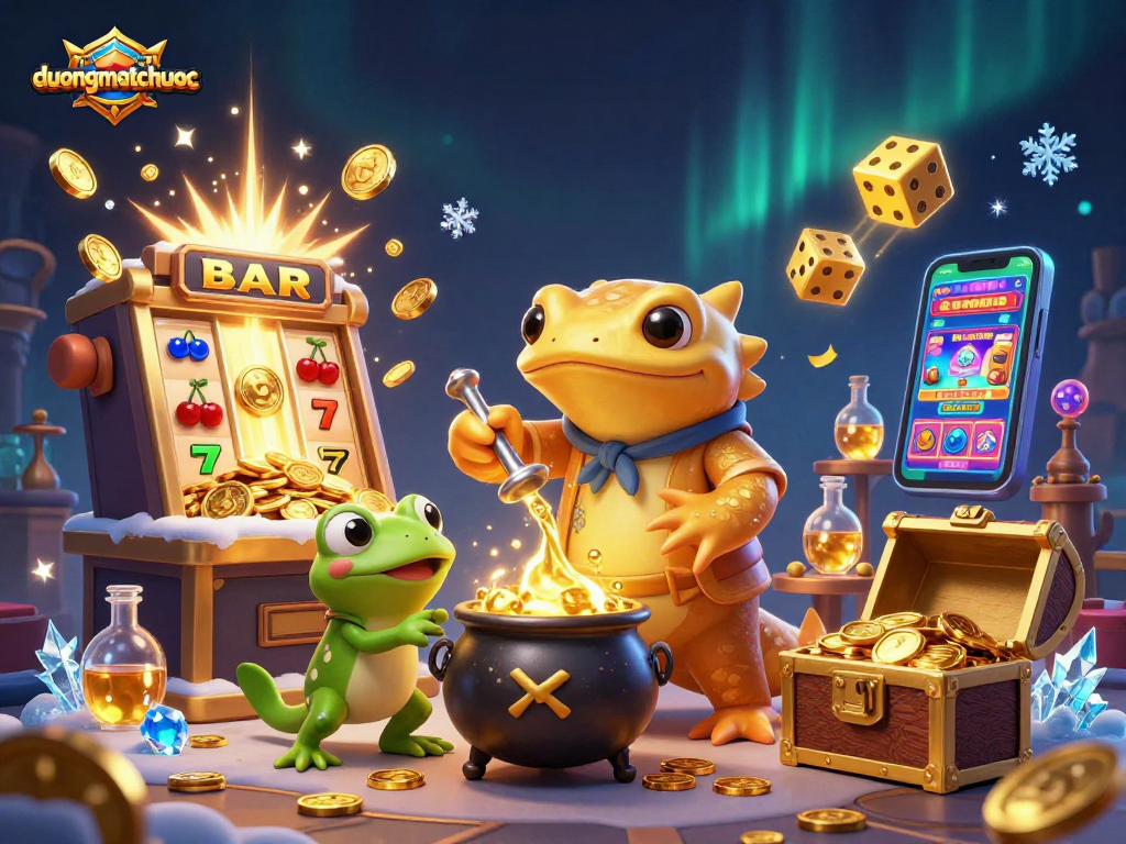 Experience duongmatchuoc with a golden salamander alchemist in a casino-themed dynamic scene.