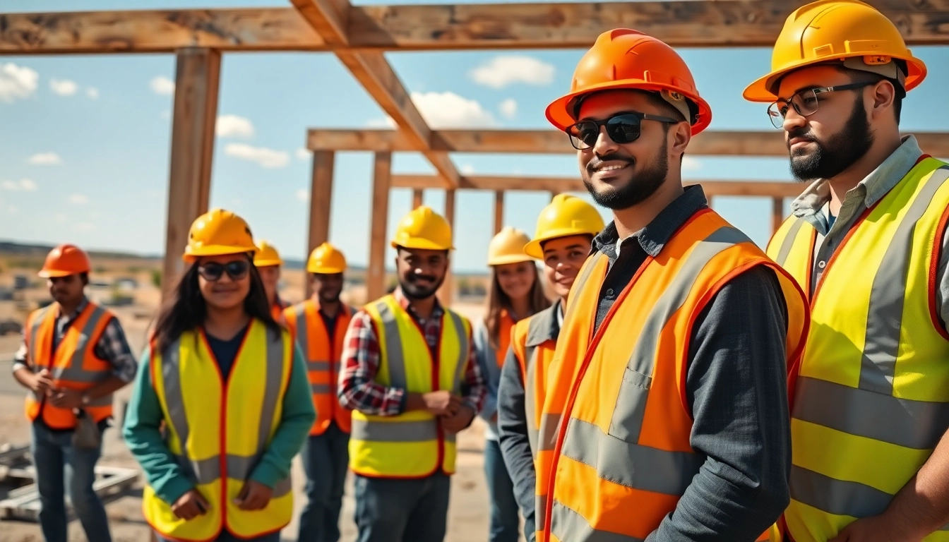 Construction apprenticeship south texas students collaborating on a job site, emphasizing teamwork.