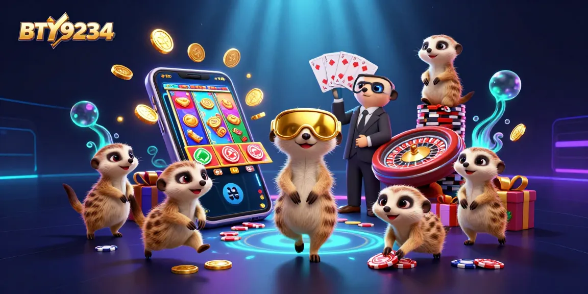 Experience the thrill of BTY9234 with meerkats operating a lively casino scene.