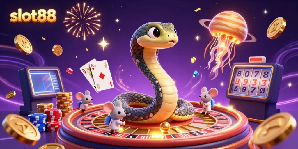 Experience thrilling bets on slot88 with our cosmic roulette featuring engaging characters in a vibrant 3D environment.