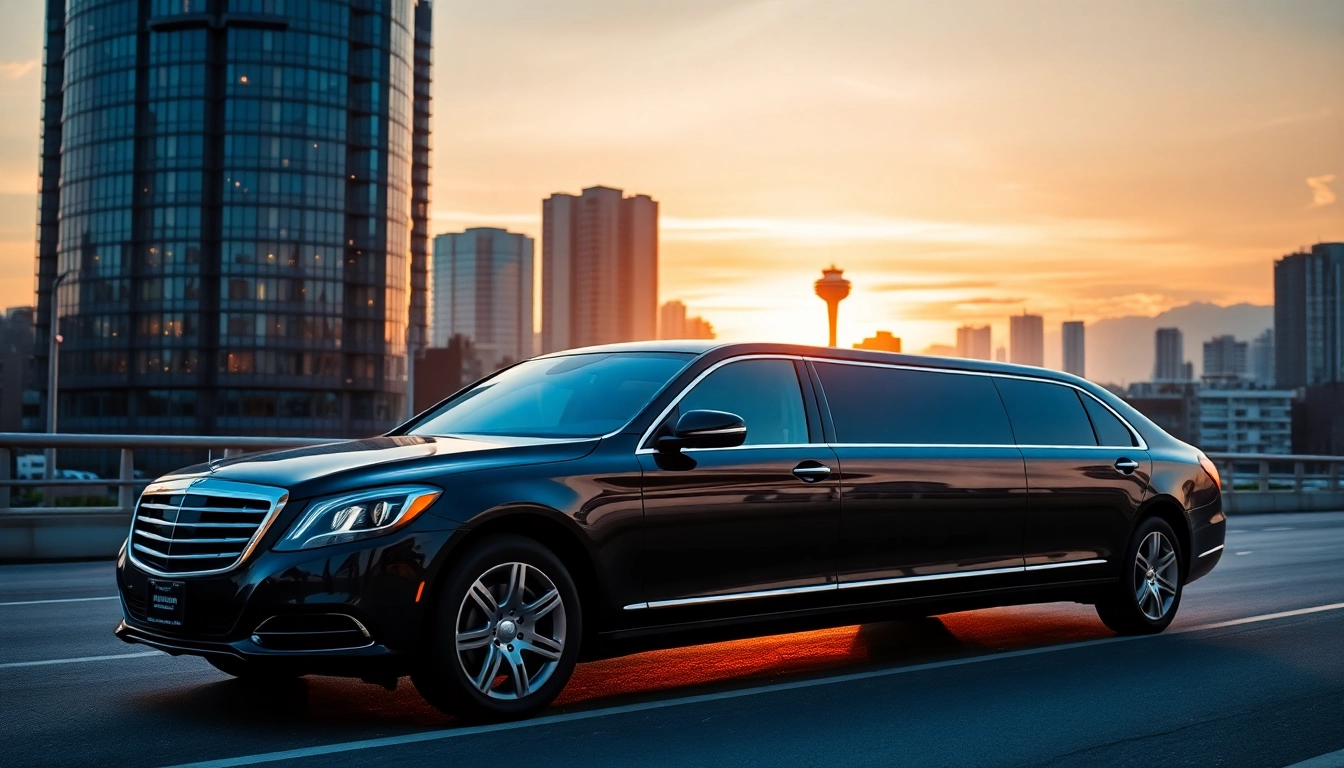 Experience seamless airport limo vancouver transfers with stylish luxury vehicles in a vibrant city setting.