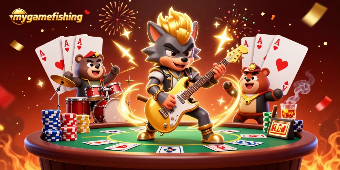 Join the excitement of mygamefishing with a 3D scene showcasing lively casino action!