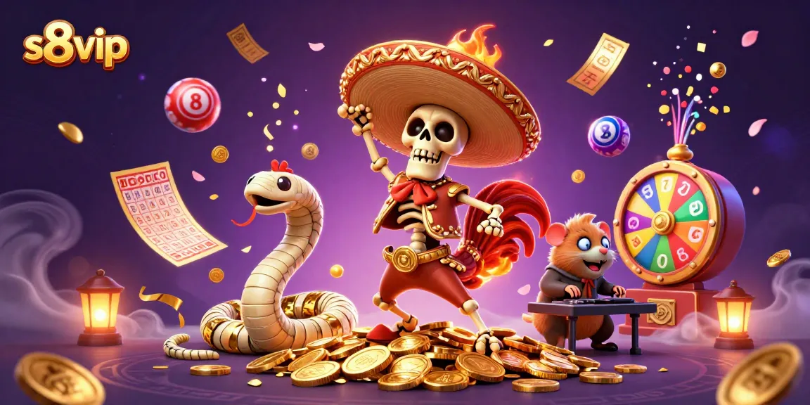 Experience thrilling gameplay with s8 vip, vibrant charaters & dynamic elements in a rich casino setting.