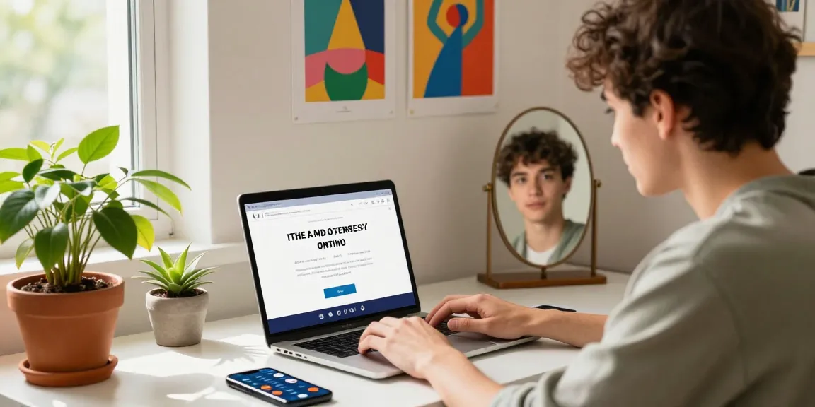 Engaged in an attractive test using a laptop showcasing facial analysis.