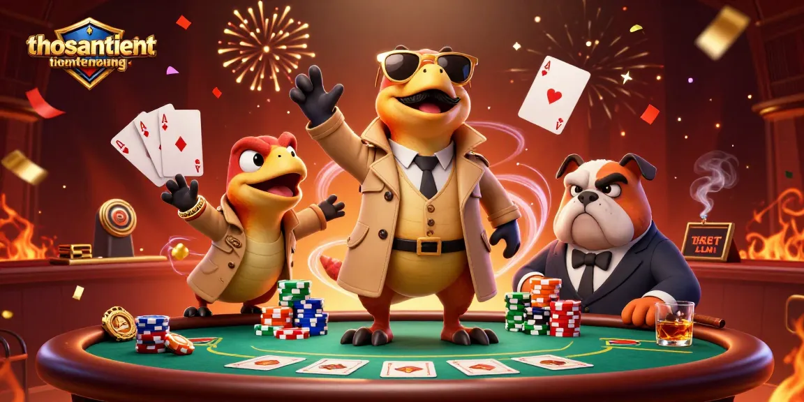 Experience the excitement of thosantienthuong with three raptors in disguise entering a VIP casino lounge.